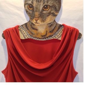 So Beautiful Red Nylon Sleeveless Top